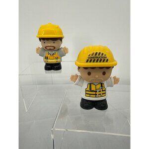 Playgo Mini Construction Workers Block Type 3" Tall Plastic Toy Figure
